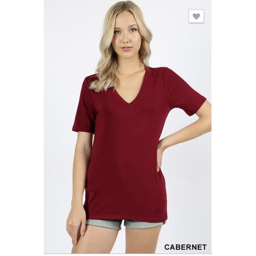 *Basic Tee Cabernet - The GyPsY Barn Boutique