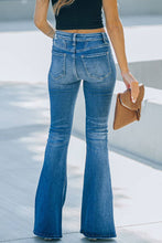 Washed Flare Jeans with Pockets