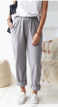 Grey Elastic Waisted Casual Pants