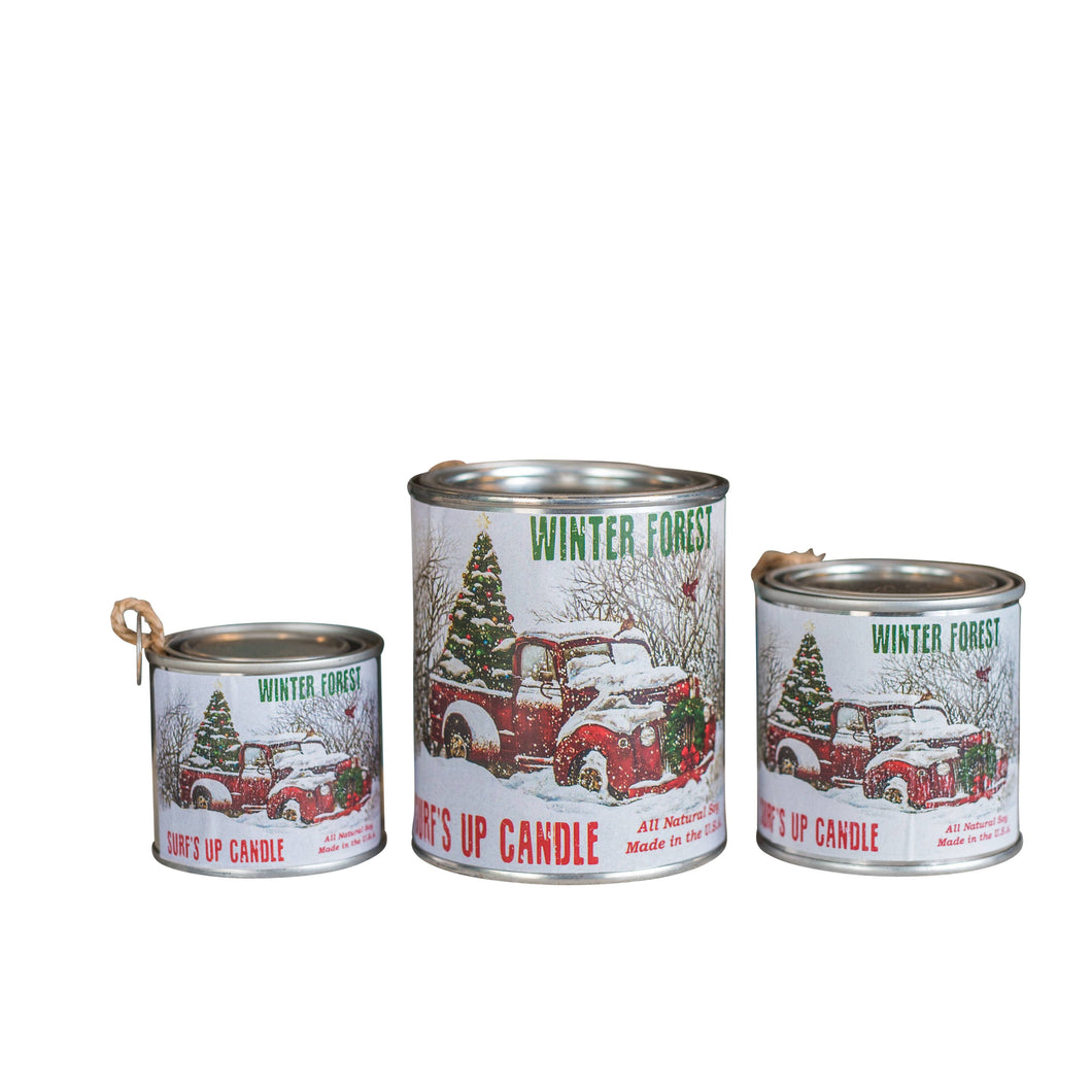 Winter Forest Paint Can Candle