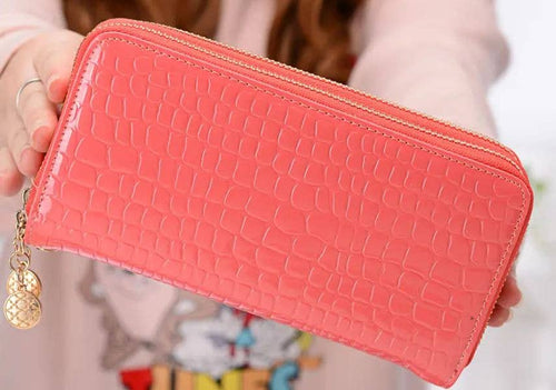 Candy Color Crocodile Pattern Wallet