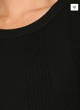 Pattern Knit Top Black
