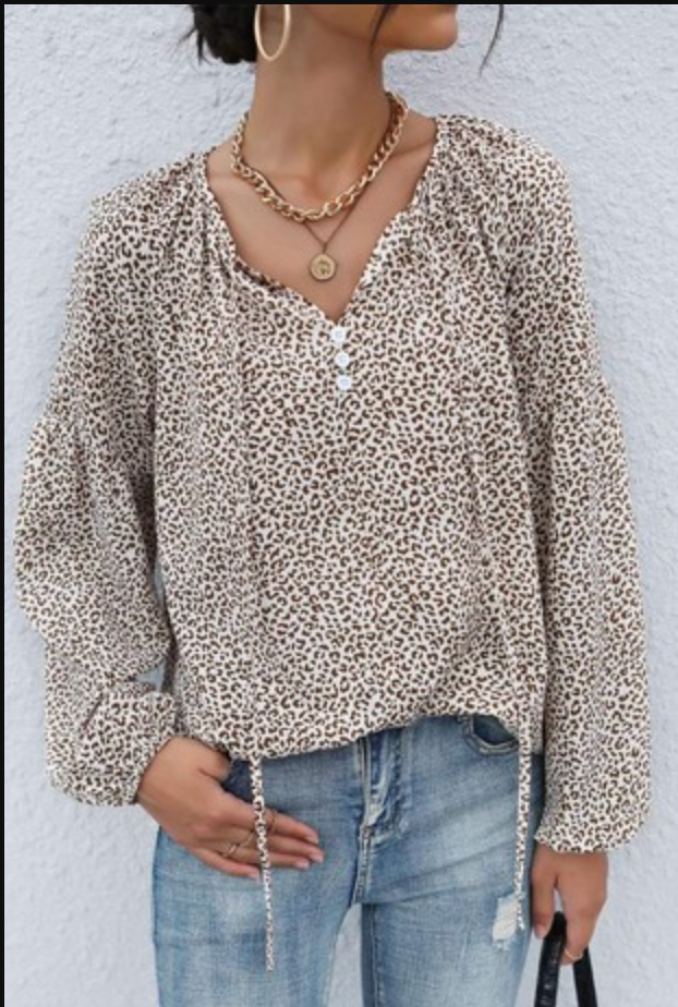 Khaki Print blouse