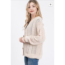 Button Cable Sweater Cardi Taupe - The GyPsY Barn Boutique