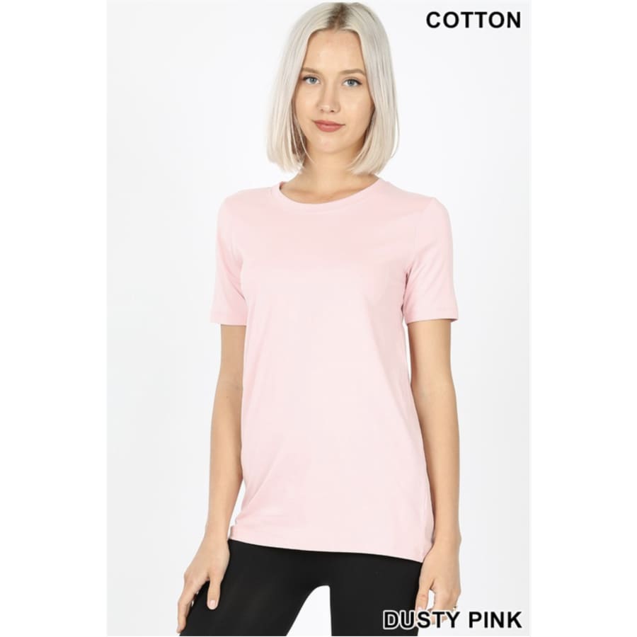 Crew Short Sleeve Dusty Pink - The GyPsY Barn Boutique
