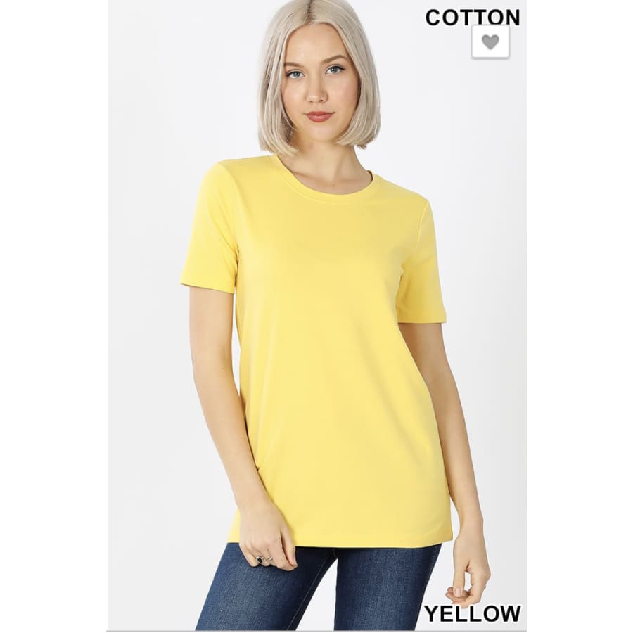 Crew Short Sleeve Yellow - The GyPsY Barn Boutique