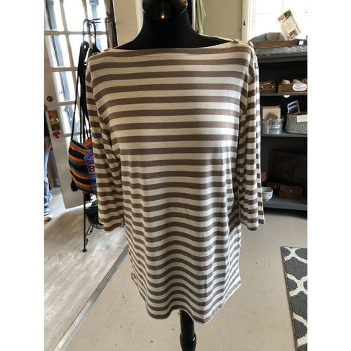 Curvy Taupe Striped - The GyPsY Barn Boutique