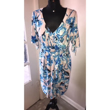 Plus Blue Floral Dress - The GyPsY Barn Boutique