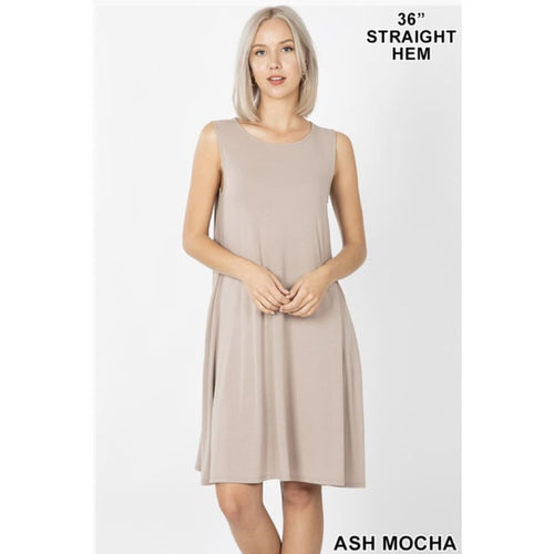 Sleeveless Dress Ash Mocha - The GyPsY Barn Boutique