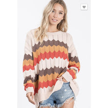 Wave Rust Stripe Sweater - The GyPsY Barn Boutique