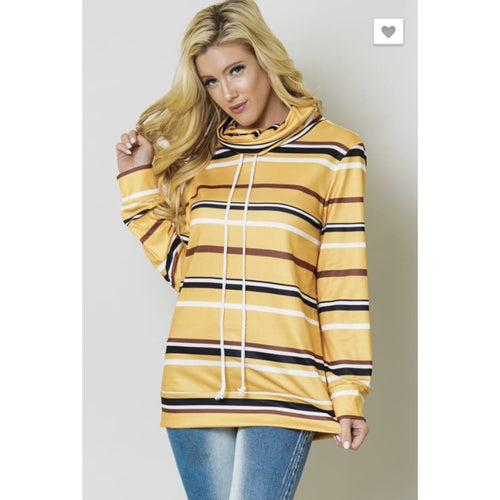 Yellow Stripe Sweatshirt - The GyPsY Barn Boutique